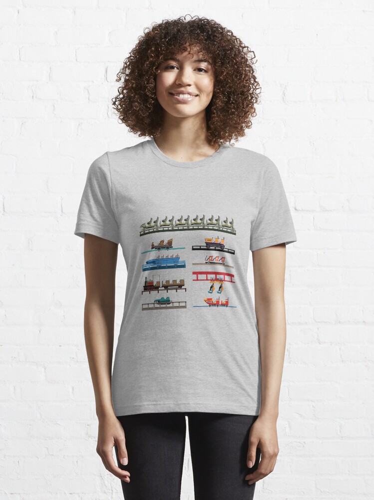 Alternate view of Walibi Belgium Coaster Cars Design Essential T-Shirt