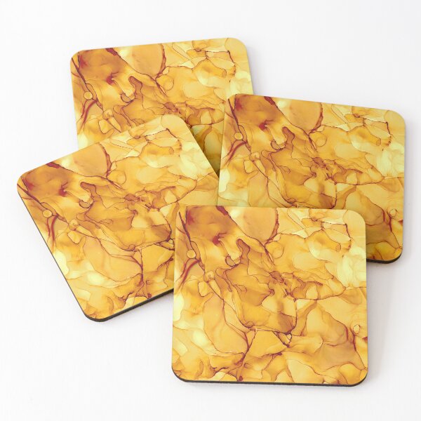 Item preview, Golden Abstract #3: Original Alcohol ink Painting by Herzart designed and sold by herzart.