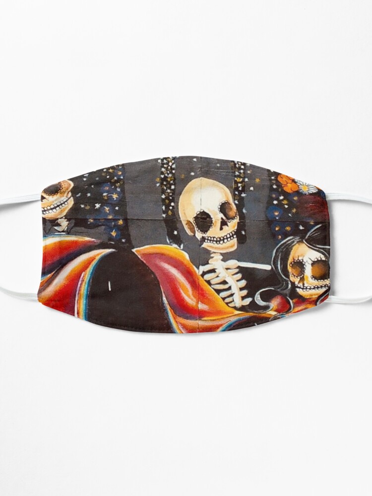 Alternate view of dia de muertos pattern Mask