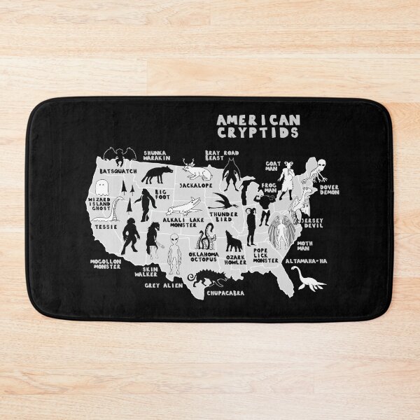 Item preview, Map Of Cryptids In The USA designed and sold by whitepaperbag.
