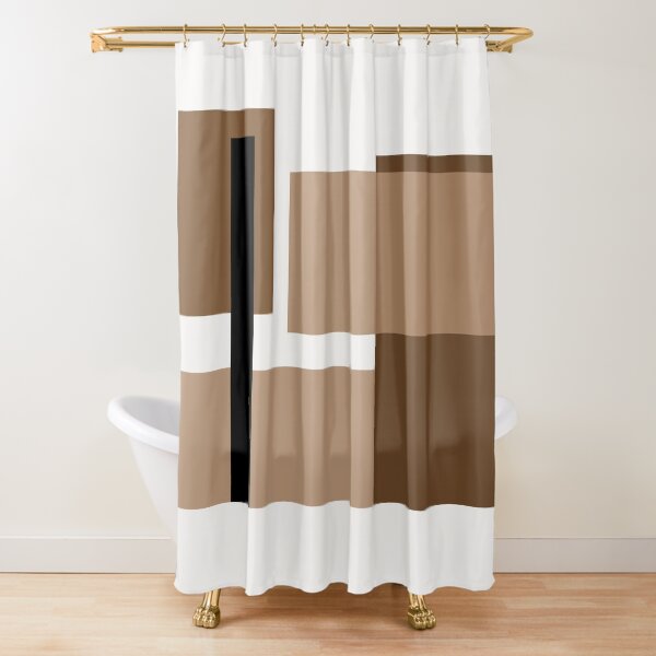 Neutral brown Abstract Shower Curtain