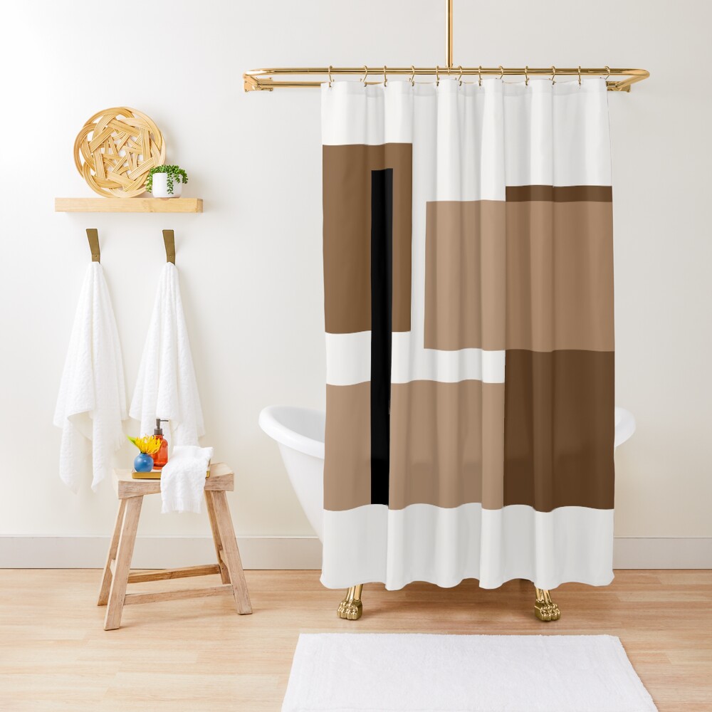Neutral brown Abstract Shower Curtain