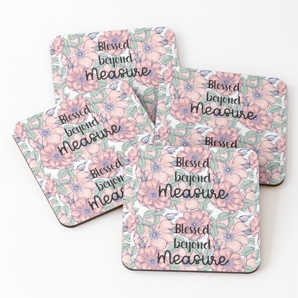 Item preview, Blessed Beyond Measure Pretty Pink Floral Inspirational Gratitude Design designed and sold by BlossomSky.