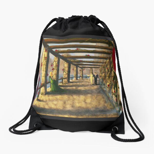 Romantic Medieval Fantasy Art Scene Drawstring Bag