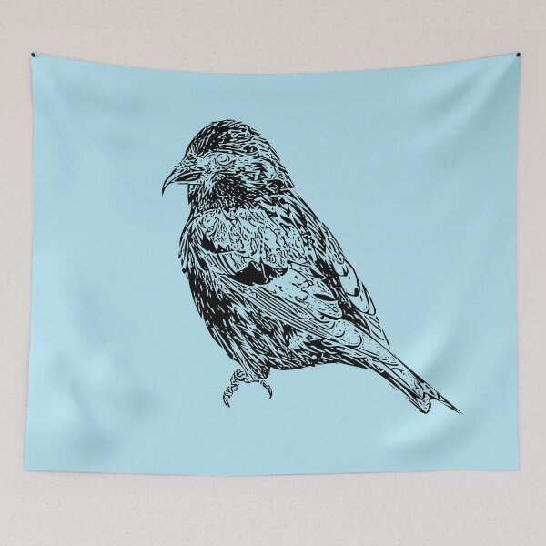 Item preview, White Winged Crossbill Black Print designed and sold by designsasstultd.