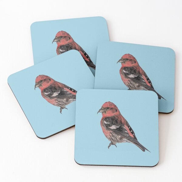 Item preview, White Winged Crossbill Color Print designed and sold by designsasstultd.