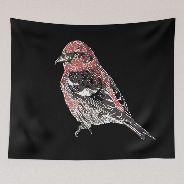 Item preview, White Winged Crossbill White Alternate Print designed and sold by designsasstultd.