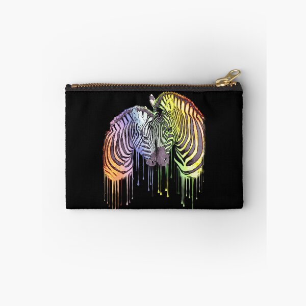 Item preview, Colorful watercolor zebra, dripping rainbow paint, color, zebra print,  animal print, colorful zebra stripes designed and sold by Collagedream.
