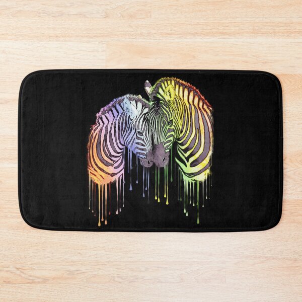 Item preview, Colorful watercolor zebra, dripping rainbow paint, color, zebra print,  animal print, colorful zebra stripes designed and sold by Collagedream.