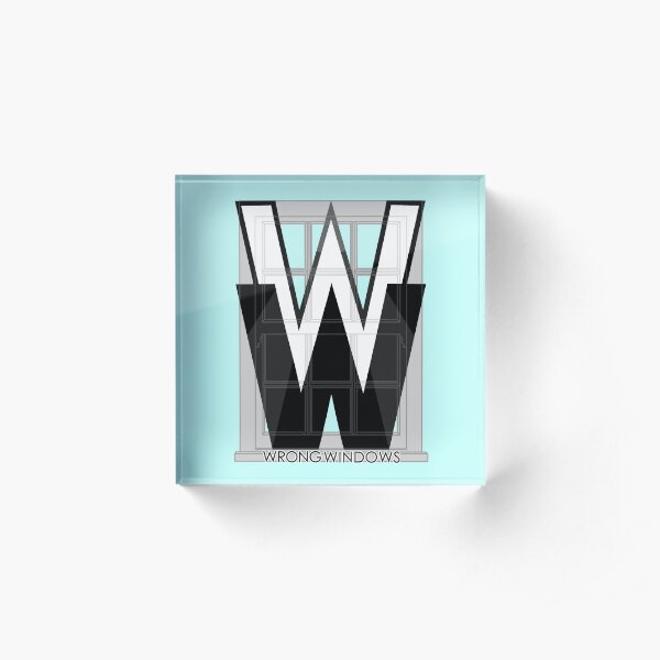 Wrong Windows Double-W Logo Variant #2 (Double-Hung Sash) Acrylic Block