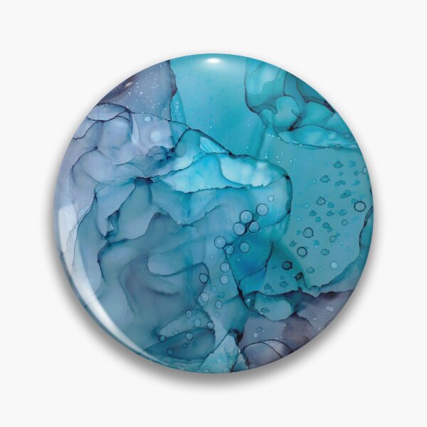 Item preview, Turquoise and Periwinkle Abstract # 5: Original Alcohol Ink Painting by Herzart designed and sold by herzart.