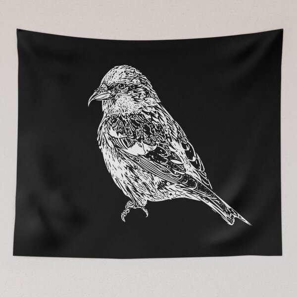 Item preview, White Winged Crossbill White  Print designed and sold by designsasstultd.