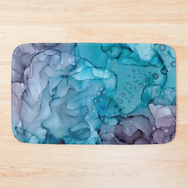 Item preview, Turquoise and Periwinkle Abstract # 5: Original Alcohol Ink Painting by Herzart designed and sold by herzart.
