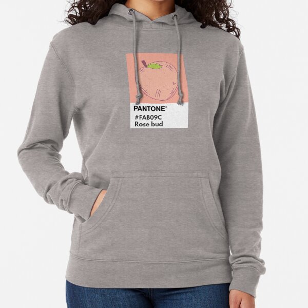 peach colored sweatshirt
