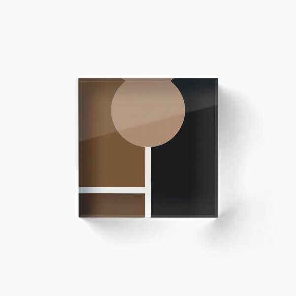 Neutral Brown Abstract Shapes Acrylic Block