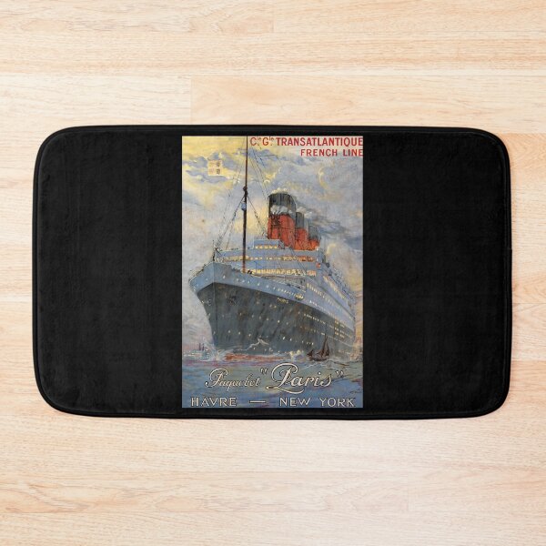 Artikelvorschau, retro classic French Line Havre New York poster entworfen und verkauft von CorasPosters.