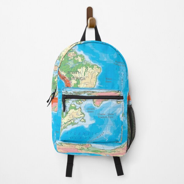 Item preview, World map, topographic map of the world with names of the oceans, seas, Lakes, Rivers, and international boundaries designed and sold by mashmosh.