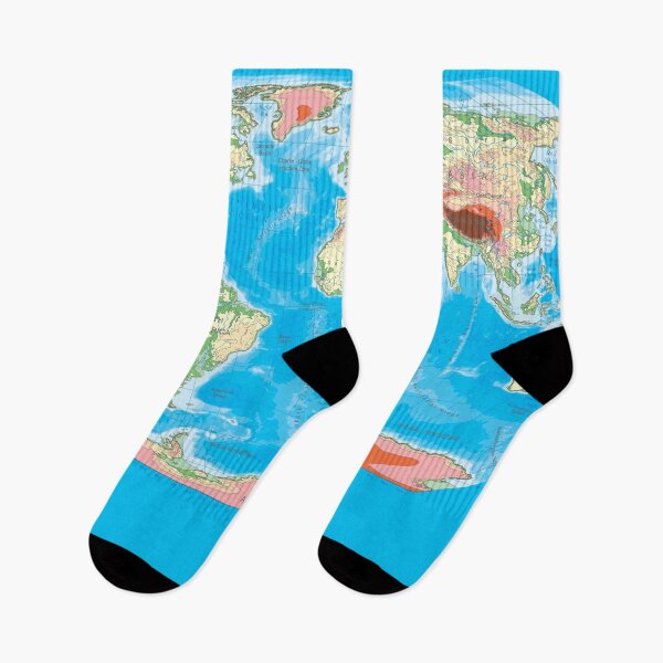 Item preview, World map, topographic map of the world with names of the oceans, seas, Lakes, Rivers, and international boundaries designed and sold by mashmosh.