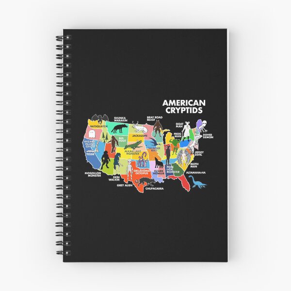 Artikelvorschau, Karte der Kryptiden in den USA entworfen und verkauft von whitepaperbag.