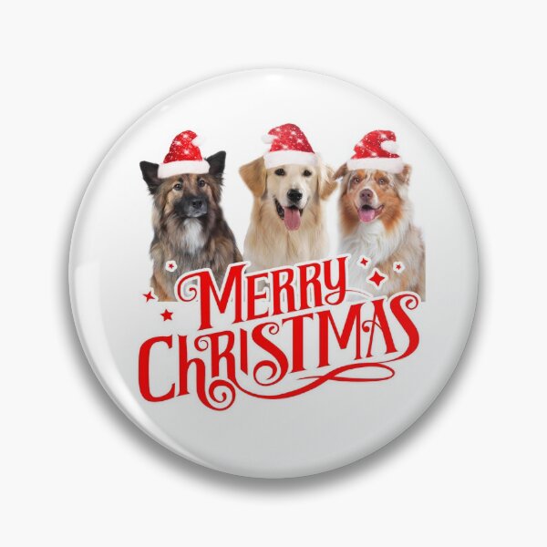 Item preview, Three Christmas dogs with Christmas hats, Merry Christmas designed and sold by Toffy2222.