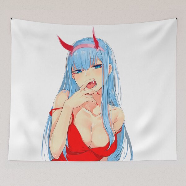 Item preview, 002 Anime Sexy Beautiful Devil With Blue Hair And Blue Eyes. designed and sold by 2AcesDesign.