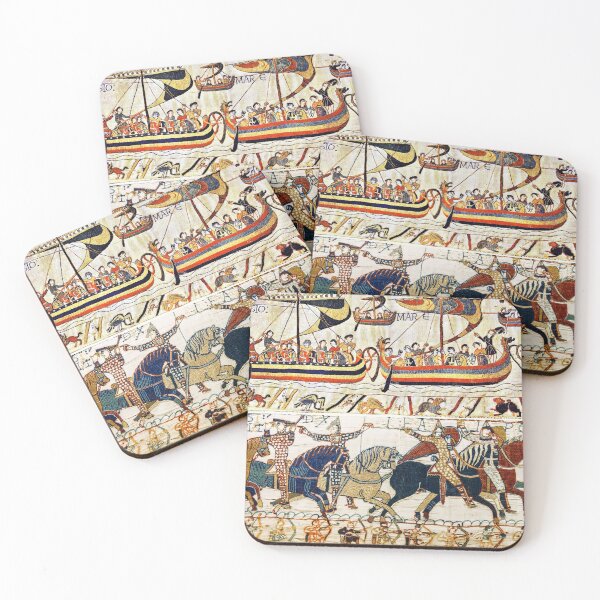 Item preview, THE BAYEUX TAPESTRY ,BATTLE OF HASTINGS ,NORMAN KNIGHTS HORSEBACK, ARCHERS AND VIKING SHIPS designed and sold by BulganLumini.