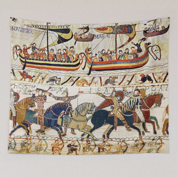 Item preview, THE BAYEUX TAPESTRY ,BATTLE OF HASTINGS ,NORMAN KNIGHTS HORSEBACK, ARCHERS AND VIKING SHIPS designed and sold by BulganLumini.