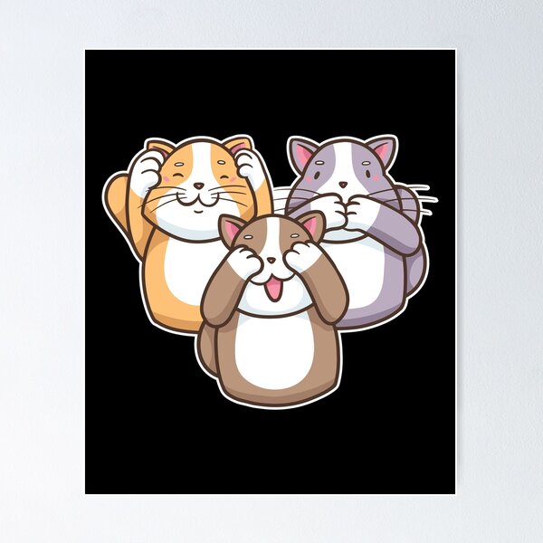 Item preview, The three wise cats - see nothing, hear nothing, say nothing designed and sold by Shirtey.