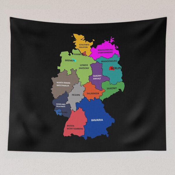 Item preview, Germany states map with names designed and sold by runstore.