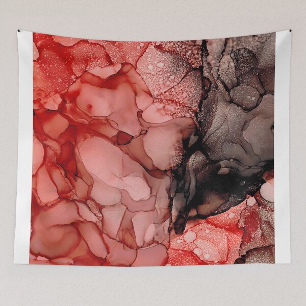 Item preview, Red and Black Abstract #5: Original Alcohol Ink Painting by Herzart designed and sold by herzart.