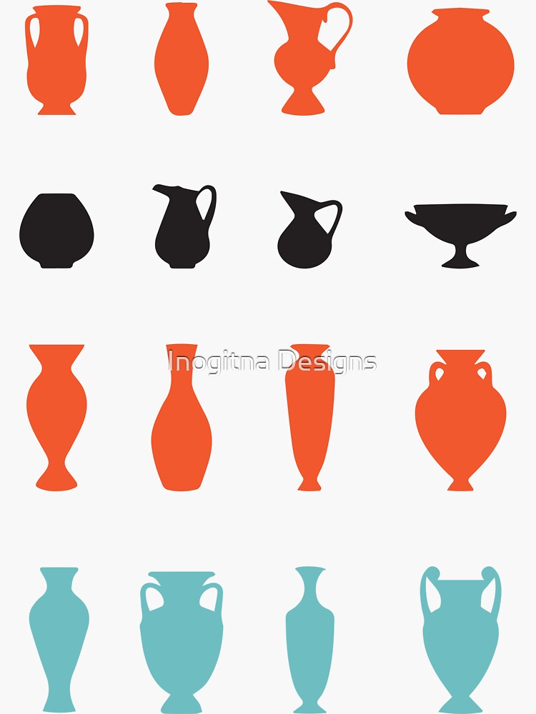 Pop Art Greek Vases Silhouettes Ancient Greece Pottery by inogitna