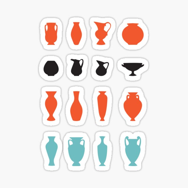Pop Art Greek Vases Silhouettes Ancient Greece Pottery Sticker