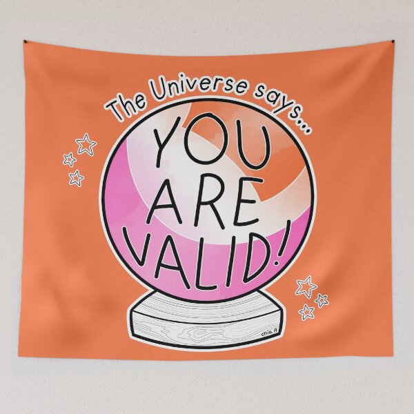 Item preview, Lesbian flag crystal ball - The Universe says... You are valid! designed and sold by Chiara Filincieri.