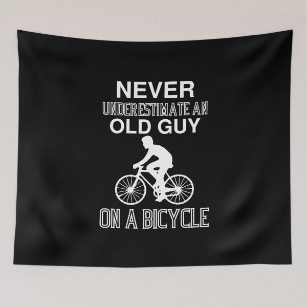 Item preview, Never Underestimate An Old Guy On A Bicycle, Funny Cycling Gift Tee for Men, Dad or Grandad Present, Old Guy designed and sold by All in One  Design.