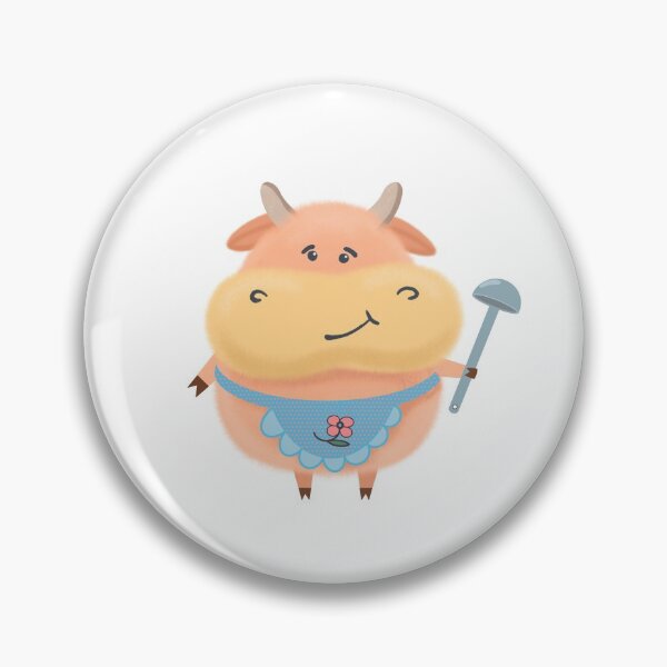 Item preview, Cow with ladle and apron cute fluffy cartoon new year symbol holiday cheerful designed and sold by SychEvaartist.