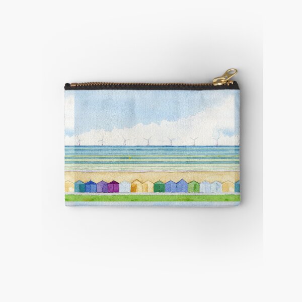 Item preview, beach huts with wind turbines  designed and sold by Hayley Holliday.