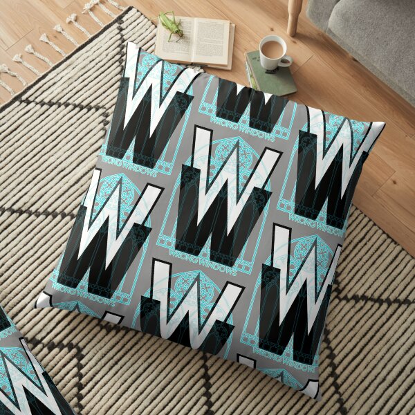 Wrong Windows Double-W Logo Variant #3 (Rose Triple Arch) Floor Pillow