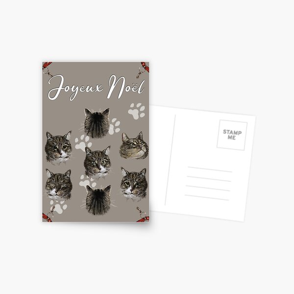 Minou Luna Christmas Card Postcard