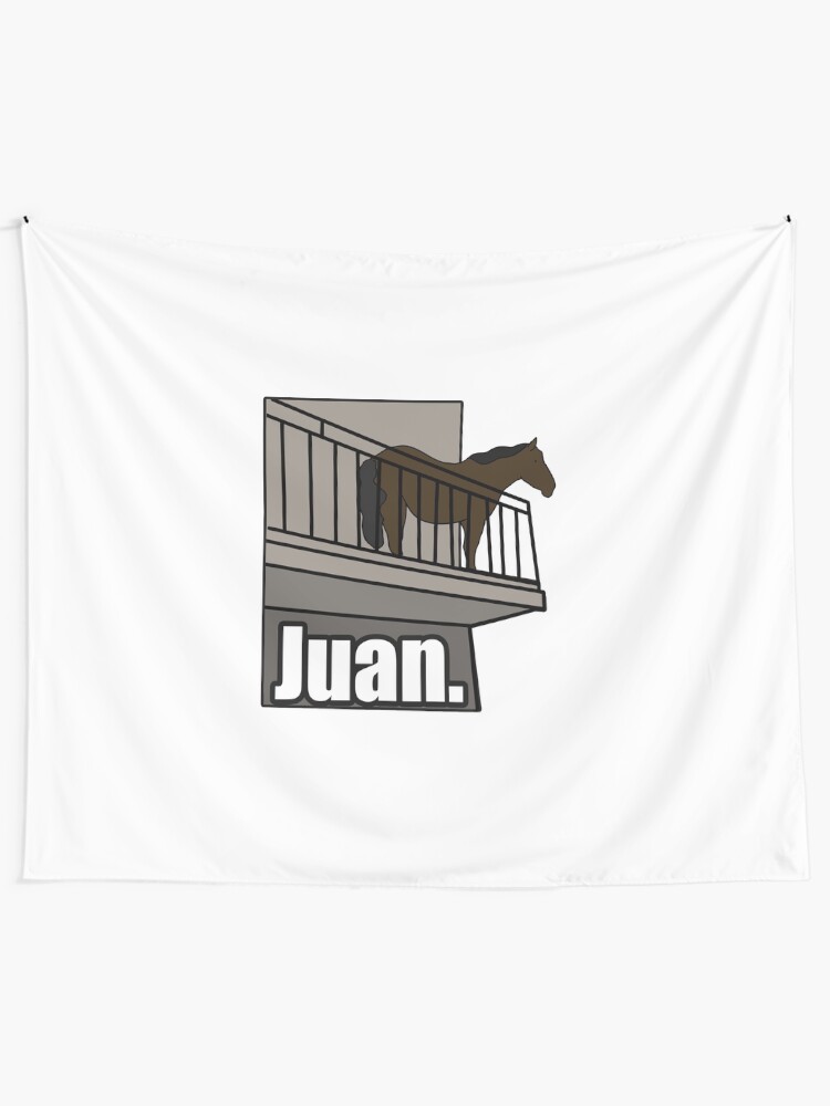 "Juan Horse on Balcony Dank Meme" Tapestry by Barnyardy | Redbubble