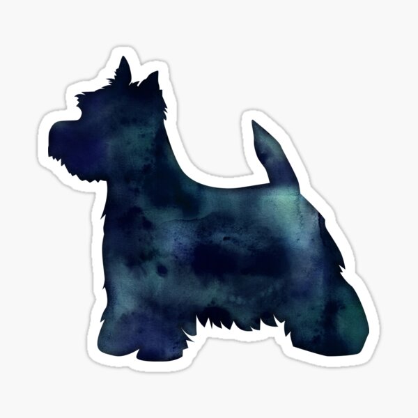 West Highland White Terrier - Westie - Black Watercolor Silhouette Sticker