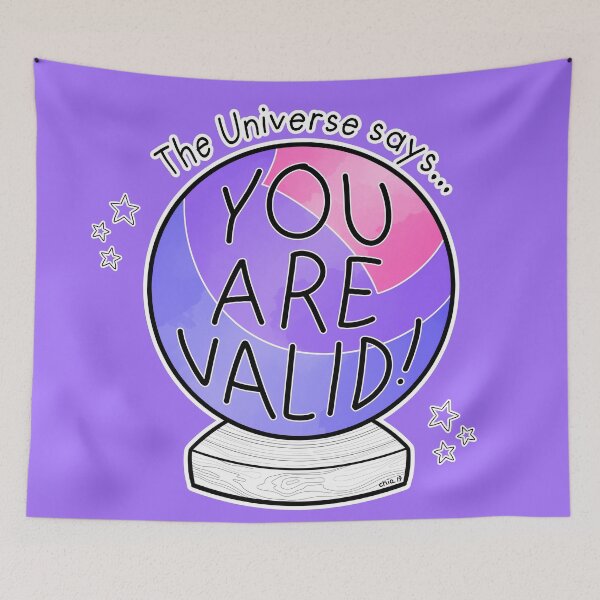 Item preview, Bi flag crystal ball - The Universe says... You are valid! designed and sold by Chiara Filincieri.