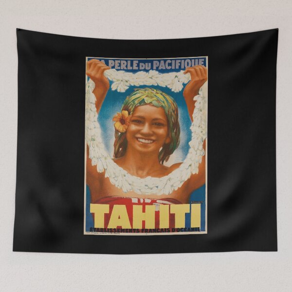 Artikelvorschau, retro classic Tahiti poster entworfen und verkauft von CorasPosters.
