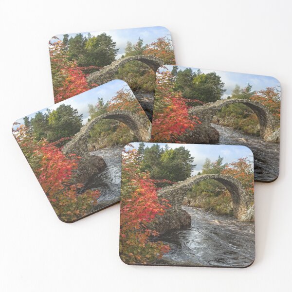 Item preview, Carrbridge Old Packhorse Bridge in Autumn Cairngorms National Park Scotland designed and sold by PhotosEcosse.