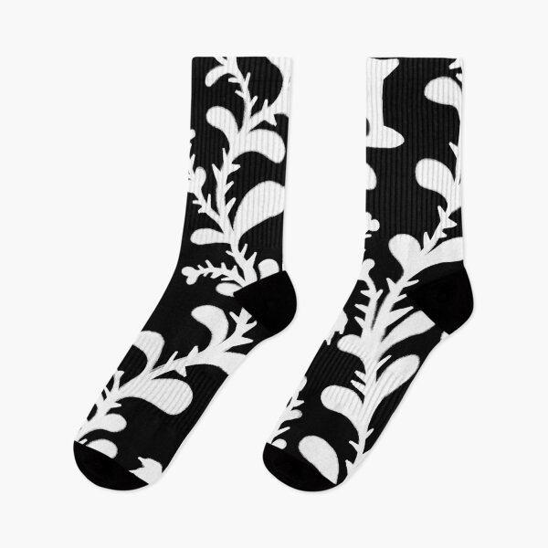 Item preview, Spooky cat plant growing with thorns pattern black and white designed and sold by mooniya-stories.