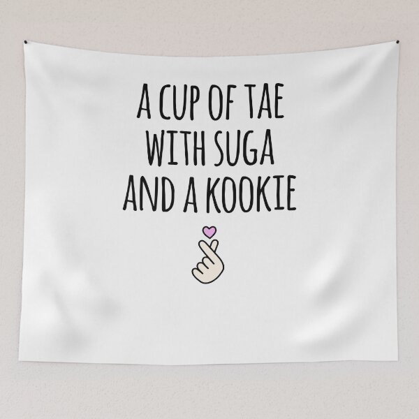 Item preview, A Cup of Tae with Suga a Kookie Korean Hangul designed and sold by JoDesignLab.