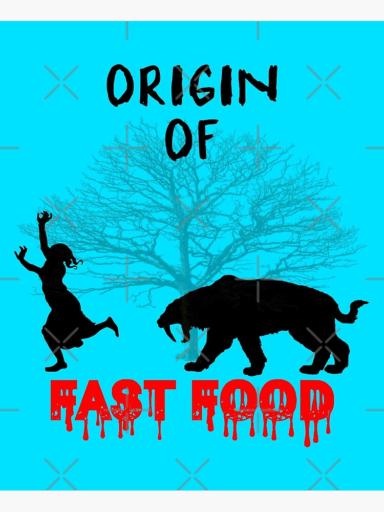 "Origin Of Fast Food | Saber Tooth Tiger Chasing A Human Past A Tree