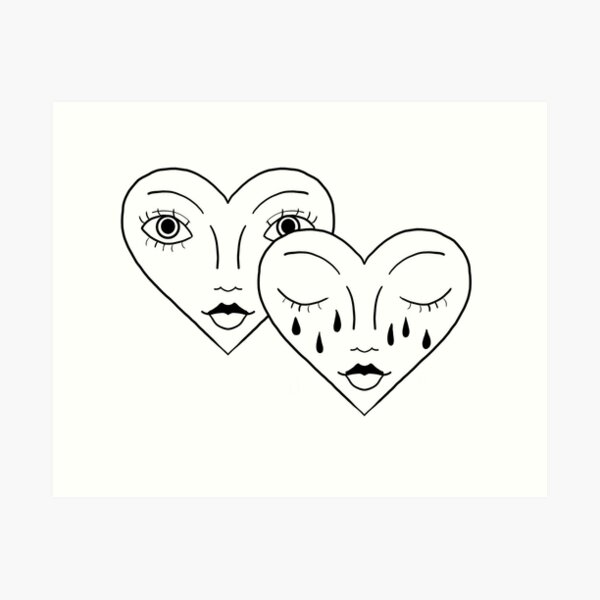 Crying Heart Art Prints Redbubble