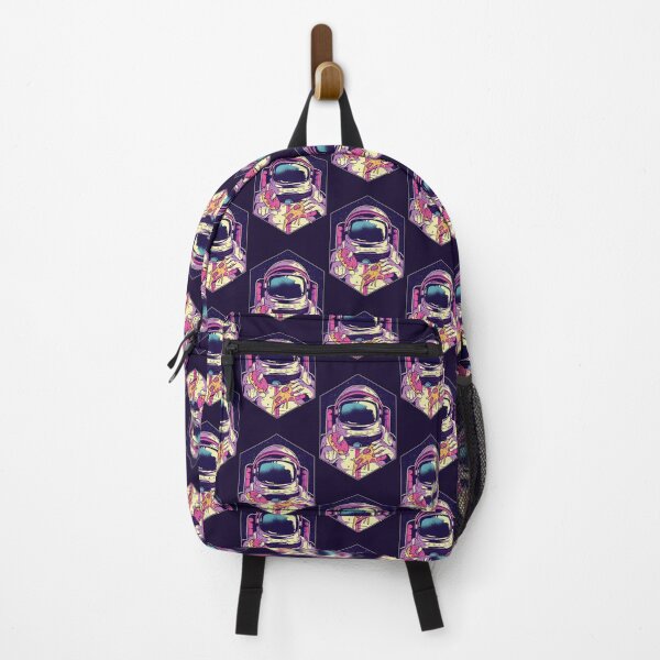 Item preview, Snack Time in Outer Space | Astronaut with Donut & Pizza designed and sold by SLAG-Creative.