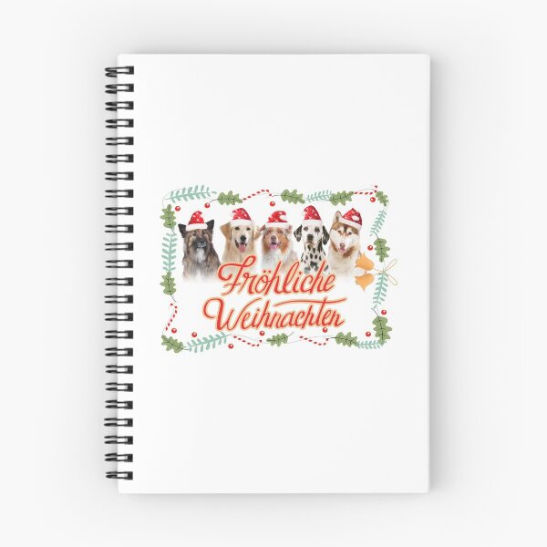 Item preview, Five dogs with Christmas hats, group of dogs wishes a Merry Christmas designed and sold by Toffy2222.