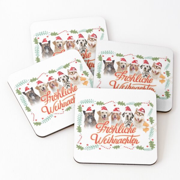 Item preview, Five dogs with Christmas hats, group of dogs wishes a Merry Christmas designed and sold by Toffy2222.